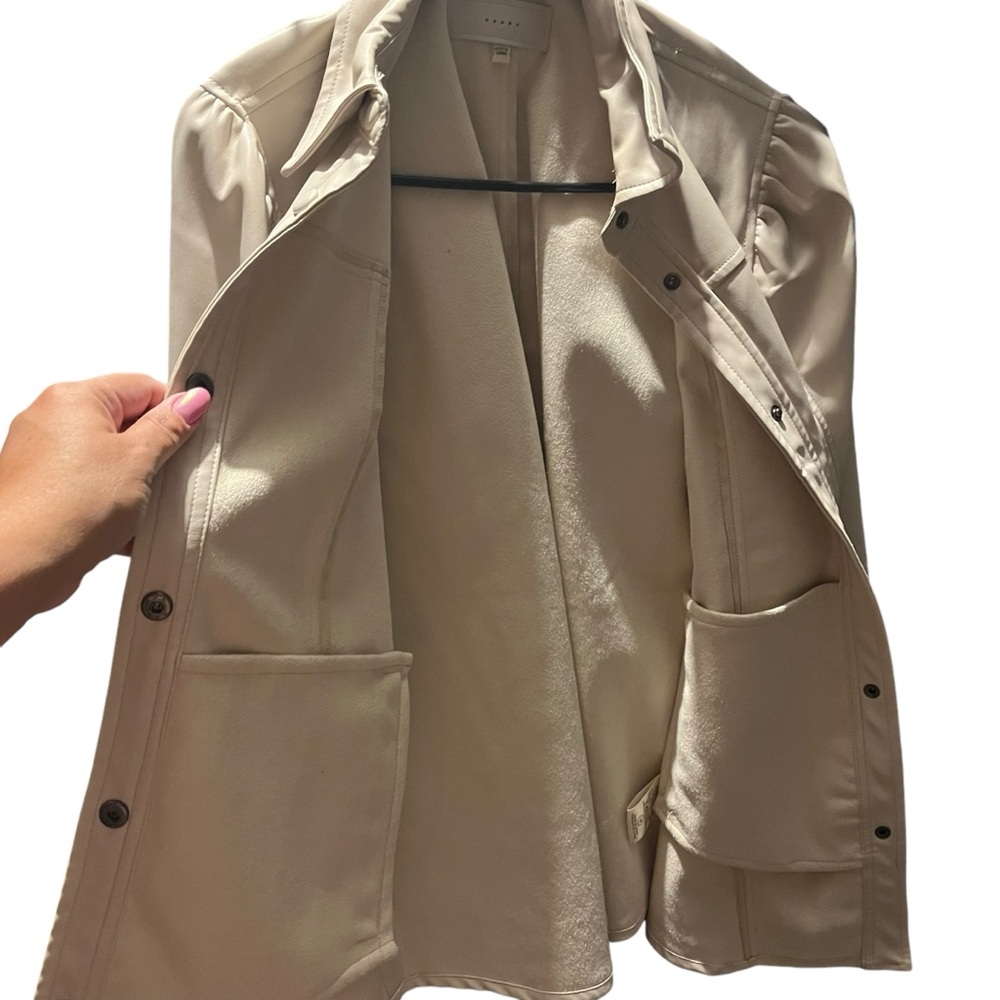 BLANK NYC Bone Puff Sleeve Faux Leather Jacket size medium - Picture 8 of 10
